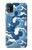 W3751 Wave Pattern Hülle Schutzhülle Taschen und Leder Flip für Samsung Galaxy M31