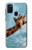 W3680 Cute Smile Giraffe Hülle Schutzhülle Taschen und Leder Flip für Samsung Galaxy M21