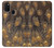 W3691 Gold Peacock Feather Hülle Schutzhülle Taschen und Leder Flip für Samsung Galaxy M21