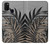 W3692 Gray Black Palm Leaves Hülle Schutzhülle Taschen und Leder Flip für Samsung Galaxy M21