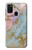 W3717 Rose Gold Blue Pastel Marble Graphic Printed Hülle Schutzhülle Taschen und Leder Flip für Samsung Galaxy M21
