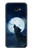 W3693 Grim White Wolf Full Moon Hülle Schutzhülle Taschen und Leder Flip für Samsung Galaxy J4+ (2018), J4 Plus (2018)