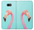 W3708 Pink Flamingo Hülle Schutzhülle Taschen und Leder Flip für Samsung Galaxy J4+ (2018), J4 Plus (2018)