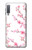 W3707 Pink Cherry Blossom Spring Flower Hülle Schutzhülle Taschen und Leder Flip für Samsung Galaxy A7 (2018)