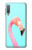 W3708 Pink Flamingo Hülle Schutzhülle Taschen und Leder Flip für Samsung Galaxy A7 (2018)