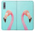 W3708 Pink Flamingo Hülle Schutzhülle Taschen und Leder Flip für Samsung Galaxy A7 (2018)