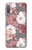 W3716 Rose Floral Pattern Hülle Schutzhülle Taschen und Leder Flip für Samsung Galaxy A7 (2018)