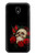 W3753 Dark Gothic Goth Skull Roses Hülle Schutzhülle Taschen und Leder Flip für Samsung Galaxy J5 (2017) EU Version