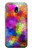 W3677 Colorful Brick Mosaics Hülle Schutzhülle Taschen und Leder Flip für Samsung Galaxy J3 (2017) EU Version