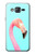 W3708 Pink Flamingo Hülle Schutzhülle Taschen und Leder Flip für Samsung Galaxy On5