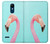 W3708 Pink Flamingo Hülle Schutzhülle Taschen und Leder Flip für LG K8 (2018)