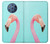 W3708 Pink Flamingo Hülle Schutzhülle Taschen und Leder Flip für Nokia 9 PureView