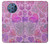 W3710 Pink Love Heart Hülle Schutzhülle Taschen und Leder Flip für Nokia 9 PureView