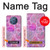 W3710 Pink Love Heart Hülle Schutzhülle Taschen und Leder Flip für Nokia 9 PureView