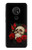 W3753 Dark Gothic Goth Skull Roses Hülle Schutzhülle Taschen und Leder Flip für Nokia 6.2