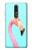 W3708 Pink Flamingo Hülle Schutzhülle Taschen und Leder Flip für Nokia 3.1 plus