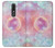 W3709 Pink Galaxy Hülle Schutzhülle Taschen und Leder Flip für Nokia 3.1 plus