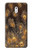 W3691 Gold Peacock Feather Hülle Schutzhülle Taschen und Leder Flip für Nokia 3