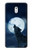 W3693 Grim White Wolf Full Moon Hülle Schutzhülle Taschen und Leder Flip für Nokia 3