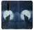 W3693 Grim White Wolf Full Moon Hülle Schutzhülle Taschen und Leder Flip für OnePlus 8