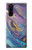 W3676 Colorful Abstract Marble Stone Hülle Schutzhülle Taschen und Leder Flip für Sony Xperia 5