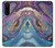 W3676 Colorful Abstract Marble Stone Hülle Schutzhülle Taschen und Leder Flip für Sony Xperia 5