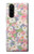 W3688 Floral Flower Art Pattern Hülle Schutzhülle Taschen und Leder Flip für Sony Xperia 5