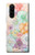 W3705 Pastel Floral Flower Hülle Schutzhülle Taschen und Leder Flip für Sony Xperia 5