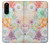 W3705 Pastel Floral Flower Hülle Schutzhülle Taschen und Leder Flip für Sony Xperia 5