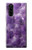 W3713 Purple Quartz Amethyst Graphic Printed Hülle Schutzhülle Taschen und Leder Flip für Sony Xperia 5