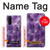 W3713 Purple Quartz Amethyst Graphic Printed Hülle Schutzhülle Taschen und Leder Flip für Sony Xperia 5
