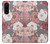 W3716 Rose Floral Pattern Hülle Schutzhülle Taschen und Leder Flip für Sony Xperia 5