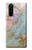 W3717 Rose Gold Blue Pastel Marble Graphic Printed Hülle Schutzhülle Taschen und Leder Flip für Sony Xperia 5