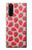 W3719 Strawberry Pattern Hülle Schutzhülle Taschen und Leder Flip für Sony Xperia 5