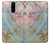 W3717 Rose Gold Blue Pastel Marble Graphic Printed Hülle Schutzhülle Taschen und Leder Flip für Sony Xperia 1