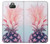 W3711 Pink Pineapple Hülle Schutzhülle Taschen und Leder Flip für Sony Xperia 10