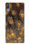 W3691 Gold Peacock Feather Hülle Schutzhülle Taschen und Leder Flip für Sony Xperia L3