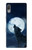 W3693 Grim White Wolf Full Moon Hülle Schutzhülle Taschen und Leder Flip für Sony Xperia L3