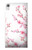 W3707 Pink Cherry Blossom Spring Flower Hülle Schutzhülle Taschen und Leder Flip für Sony Xperia XA1