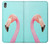 W3708 Pink Flamingo Hülle Schutzhülle Taschen und Leder Flip für Sony Xperia XA1