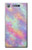 W3706 Pastel Rainbow Galaxy Pink Sky Hülle Schutzhülle Taschen und Leder Flip für Sony Xperia XZ1