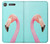 W3708 Pink Flamingo Hülle Schutzhülle Taschen und Leder Flip für Sony Xperia XZ1
