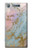 W3717 Rose Gold Blue Pastel Marble Graphic Printed Hülle Schutzhülle Taschen und Leder Flip für Sony Xperia XZ1