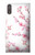 W3707 Pink Cherry Blossom Spring Flower Hülle Schutzhülle Taschen und Leder Flip für Sony Xperia XZ