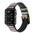 CA0845 Rainbow Gold Marble Leather & Silicone Smart Watch Band Strap For Apple Watch iWatch