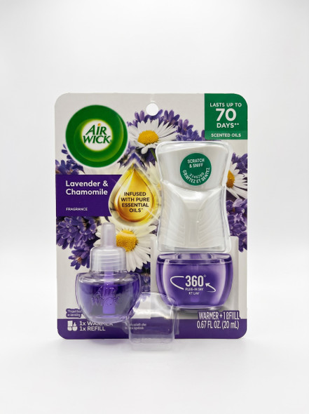 Air Wick Plug-In Scented Oil Starter Kit, Lavender & Chamomile (1 Warmer + 1 Refill, 0.67 fl oz)