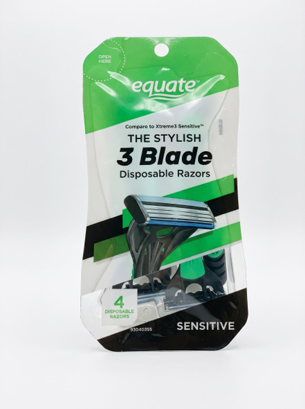 Equate The Stylish 3-Blade Sensitive Disposable Razors (4 Pack)