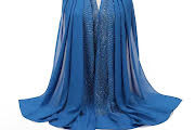 rhinestone chiffon solid color head scarf