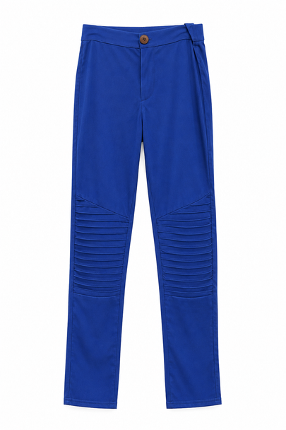 Men's Moto Ribbed Knee Stretch Biker Pants