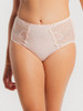 Elise full brief 41950, the pleated opaque base gives it a couture look to the front of the panty.
